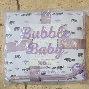 Bubble Baby Bamboo Car Seat Blanket Mauve Elephants New In Bag
